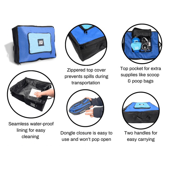 "The Porta-Pawty" Travel Litter Box - Portable Bathroom for Cats