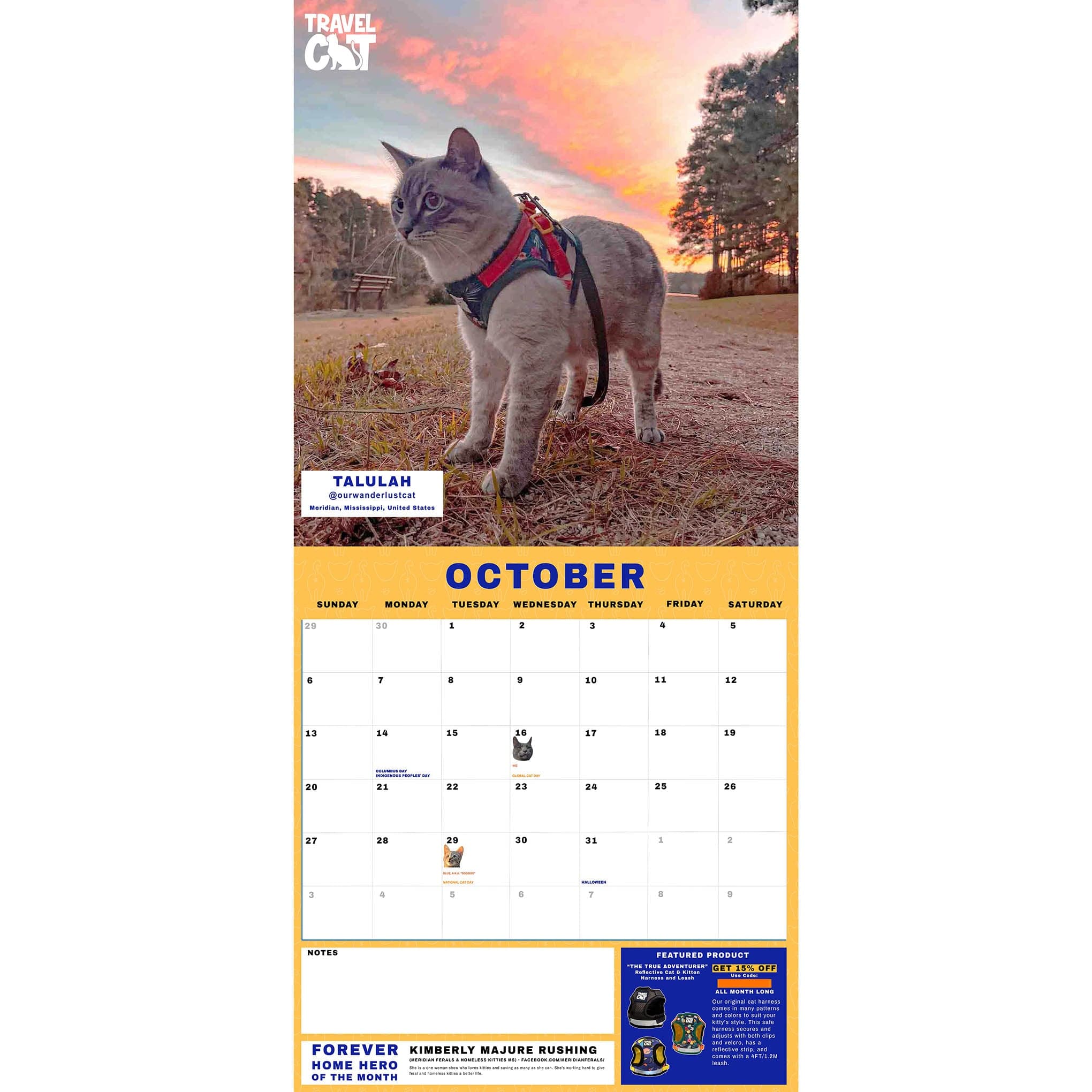 Travel Cat Calendar Supporting Forever Home Heroes 2024