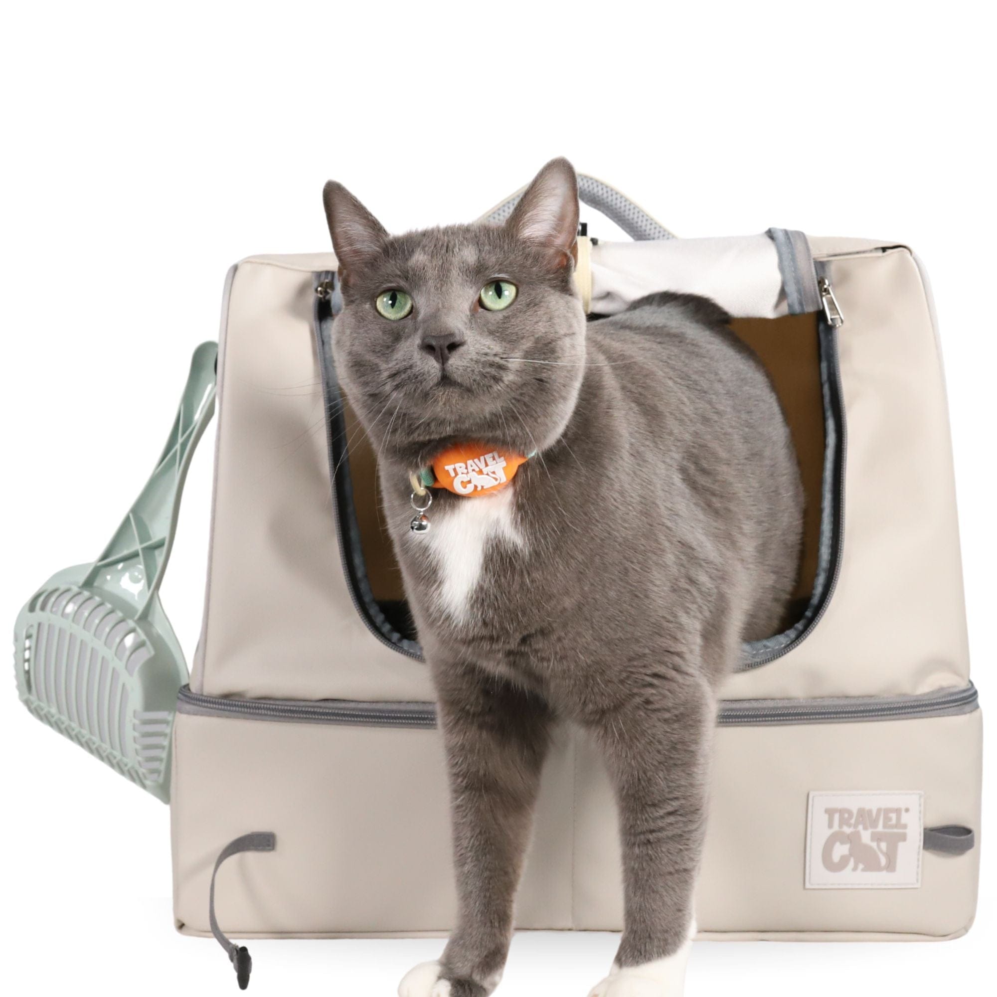 "The Porta-Pawty+" Covered Travel Litter Box - Portable Bathroom for Cats