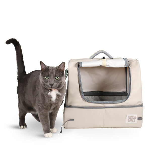 "The Porta-Pawty+" Covered Travel Litter Box - Portable Bathroom for Cats
