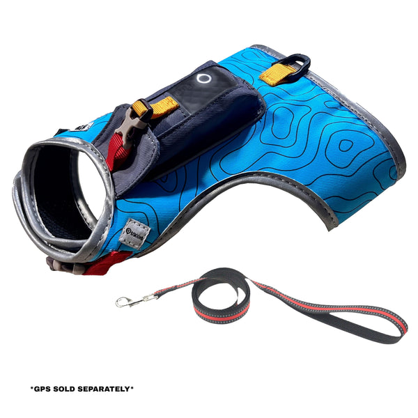 "The Pathfinder" Cat Harness with GPS Tracker Pocket - Powered by Tractive - Blue Sky