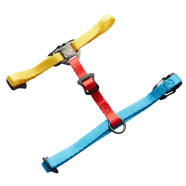"The Day Tripper" Perfect Adjustable H-Style Cat Harness & Bungee Leash Set - Color Block