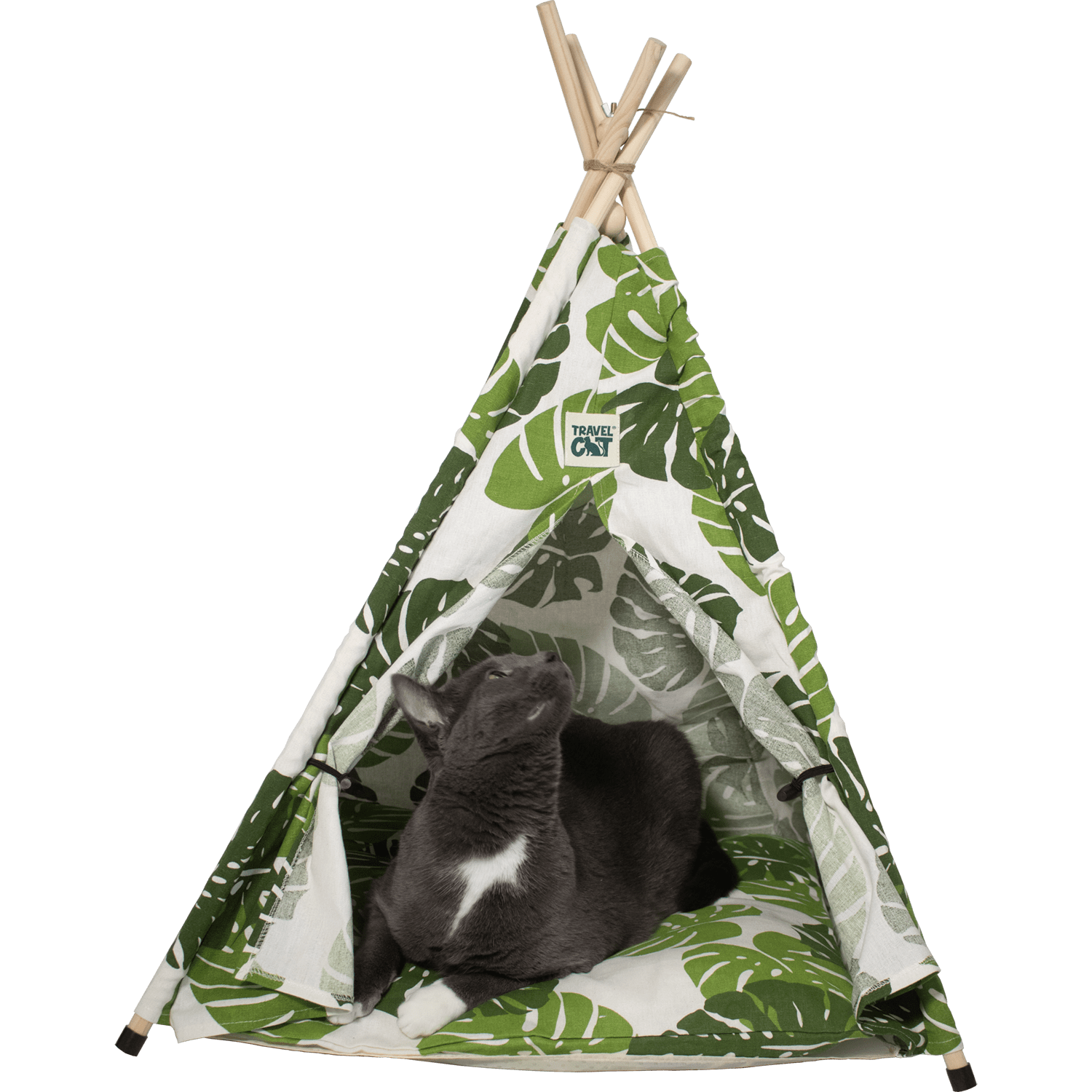 "The Teepee" Leafy Green Cat Yurt