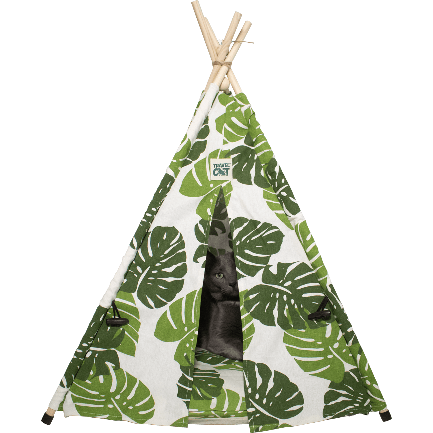 "The Teepee" Leafy Green Cat Yurt