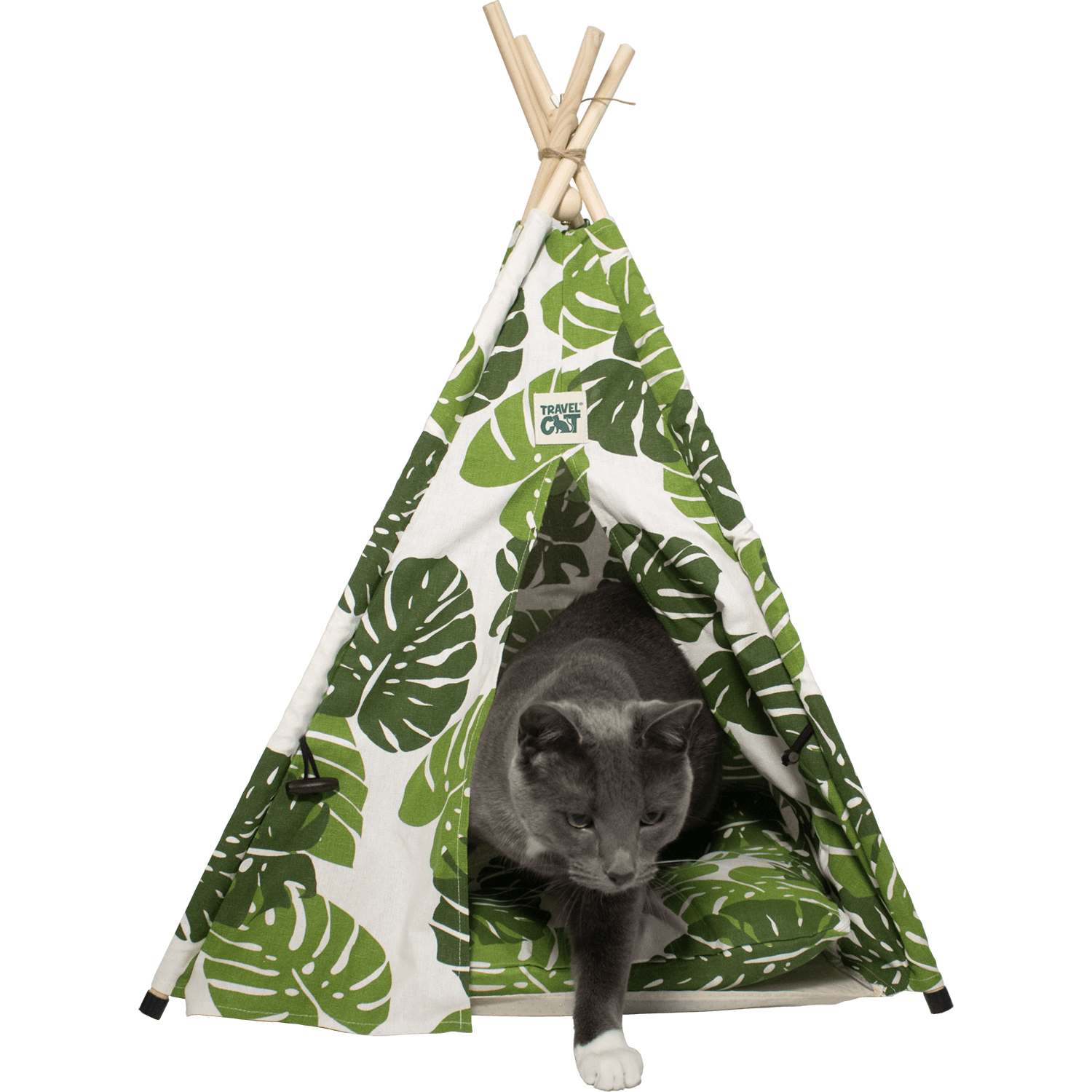 "The Teepee" Leafy Green Cat Yurt