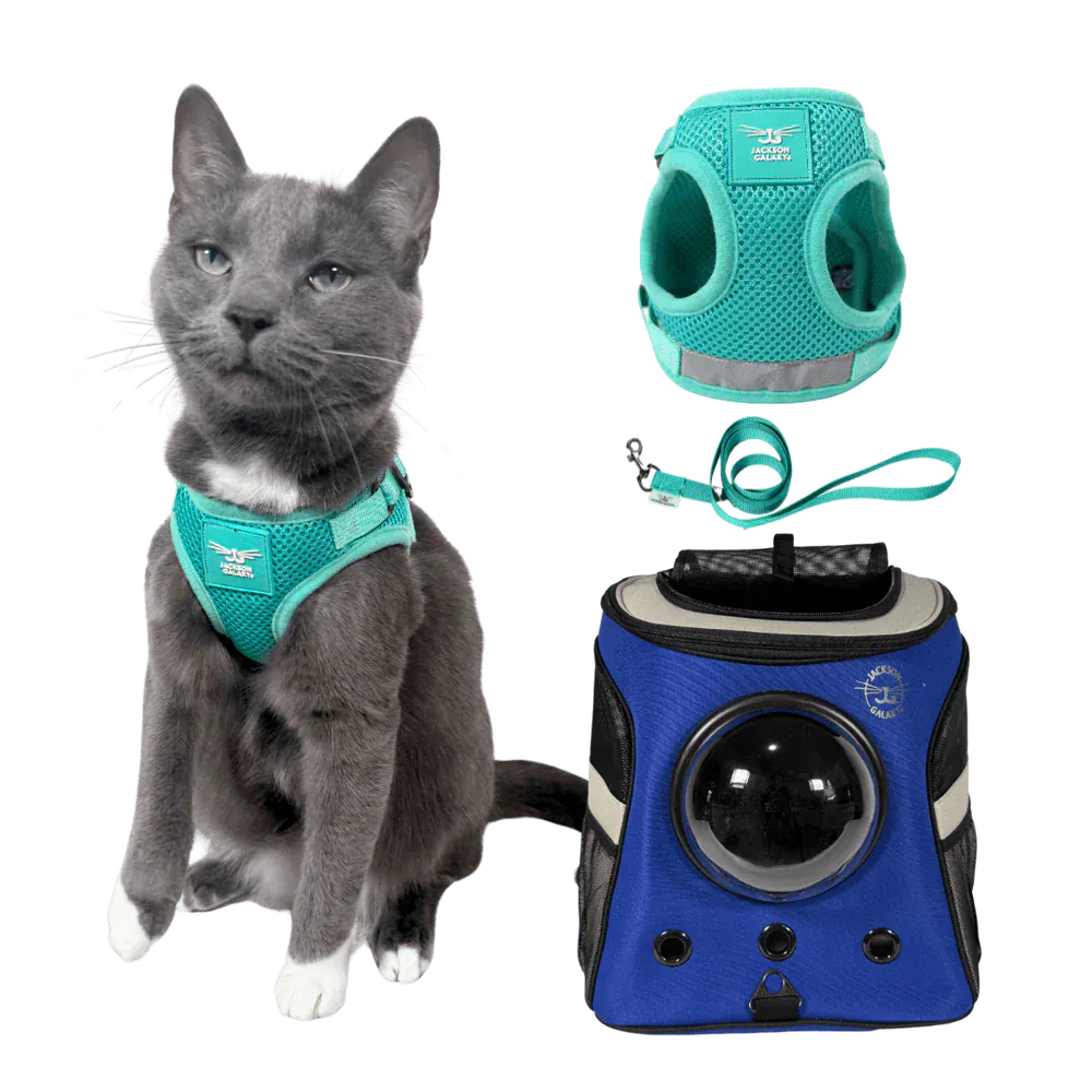 The Jackson Galaxy x Travel Cat Harness & Backpack Bundle