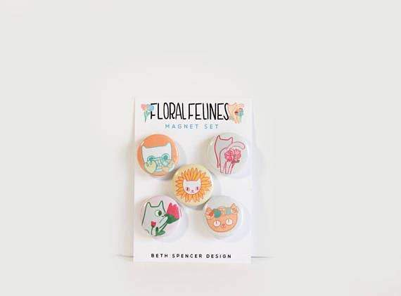 Cats & Flower Magnets