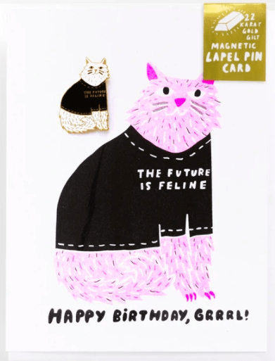 The Future is Feline - Label Pin Card