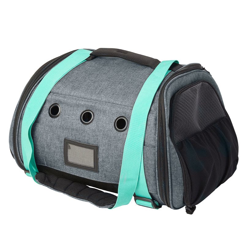 "The Transpurrter" Ultimate Calming Convertible Cat Carrier in Heather Grey and Teal