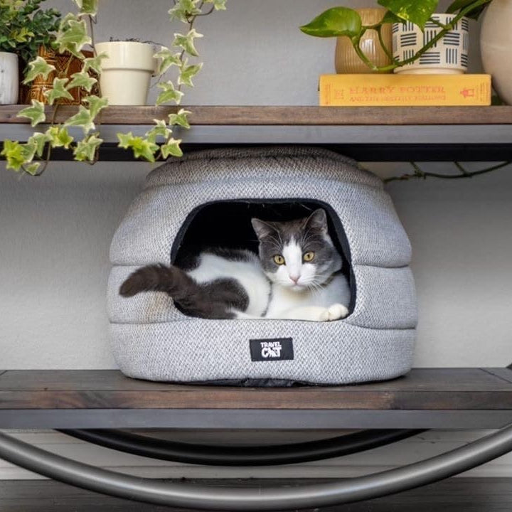 "The Meowbile Home" Convertible Cat Bed & Cave