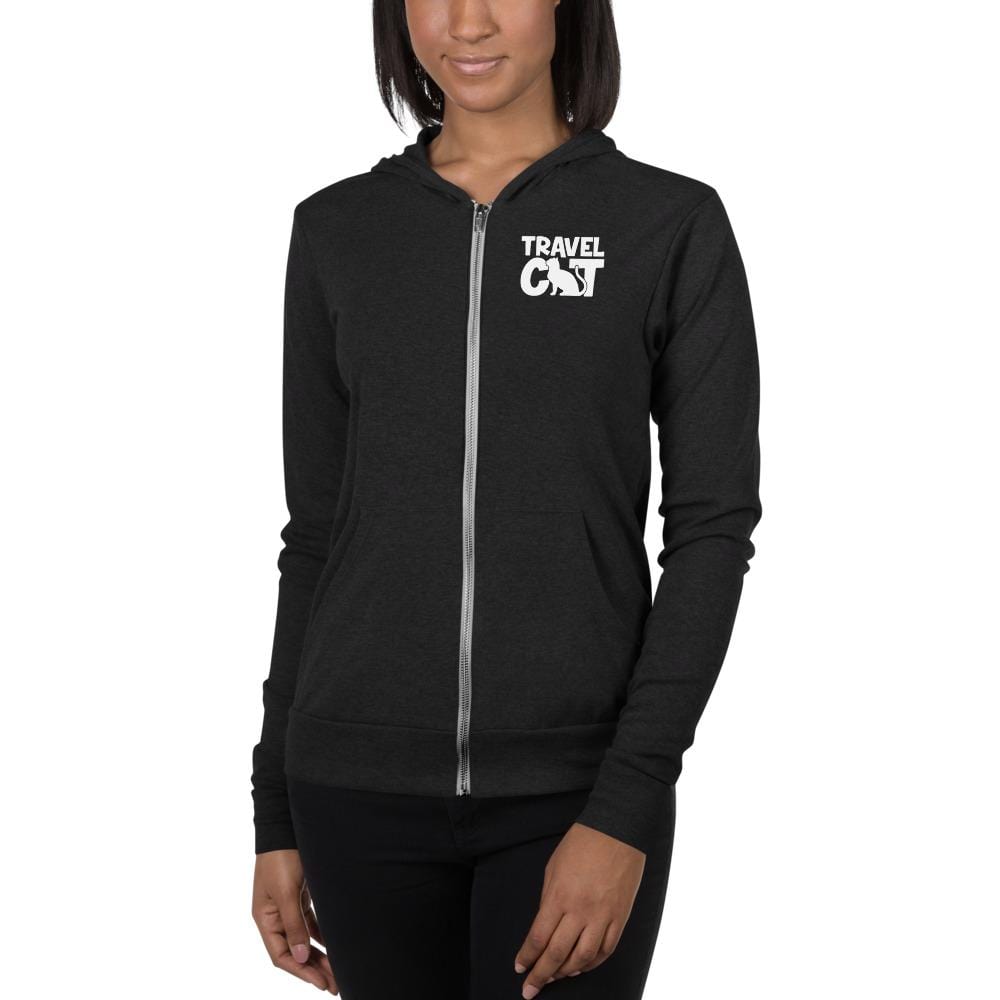 Travel Cat Unisex Zip Hoodie