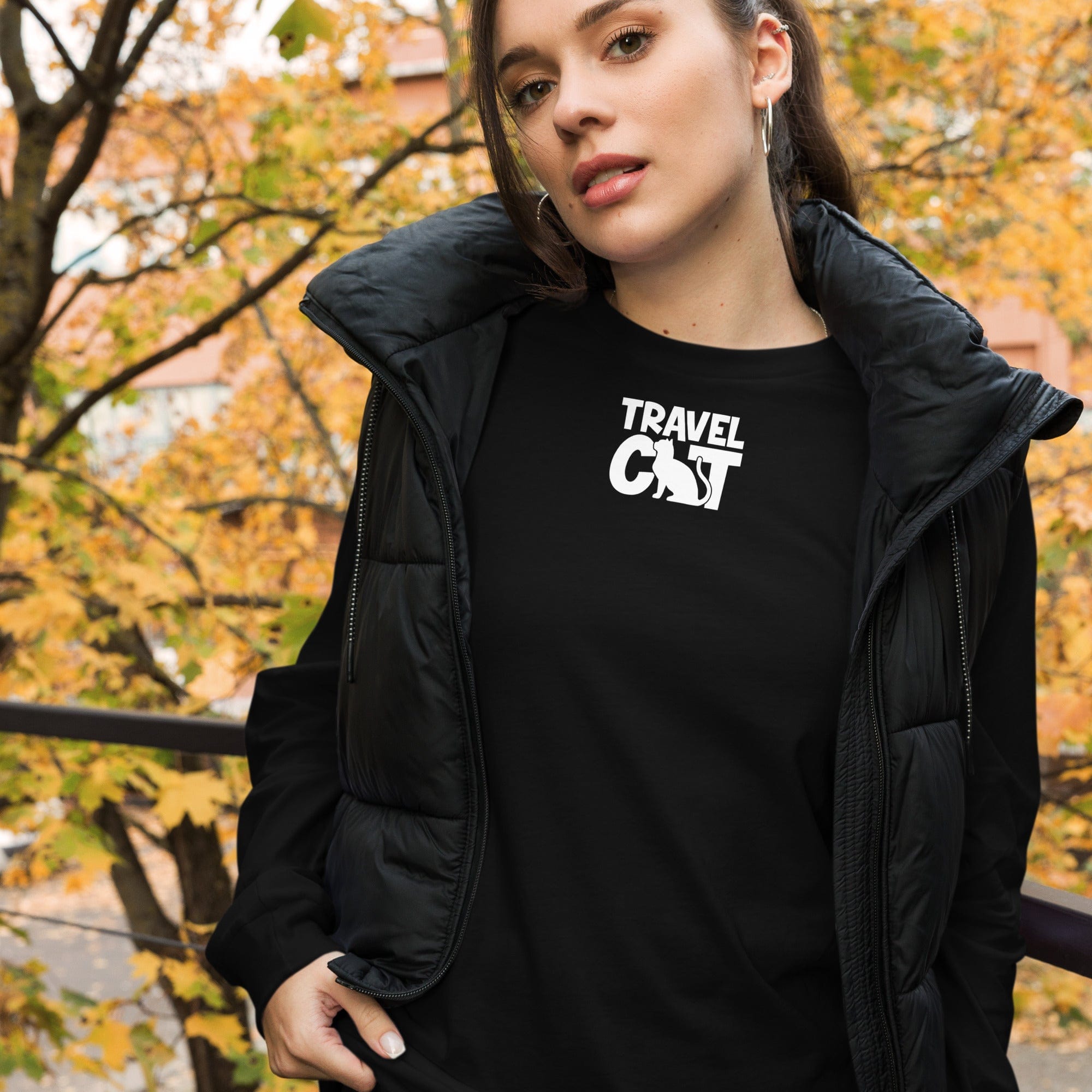 Travel Cat Unisex Long Sleeve Tee - Bella & Canvas