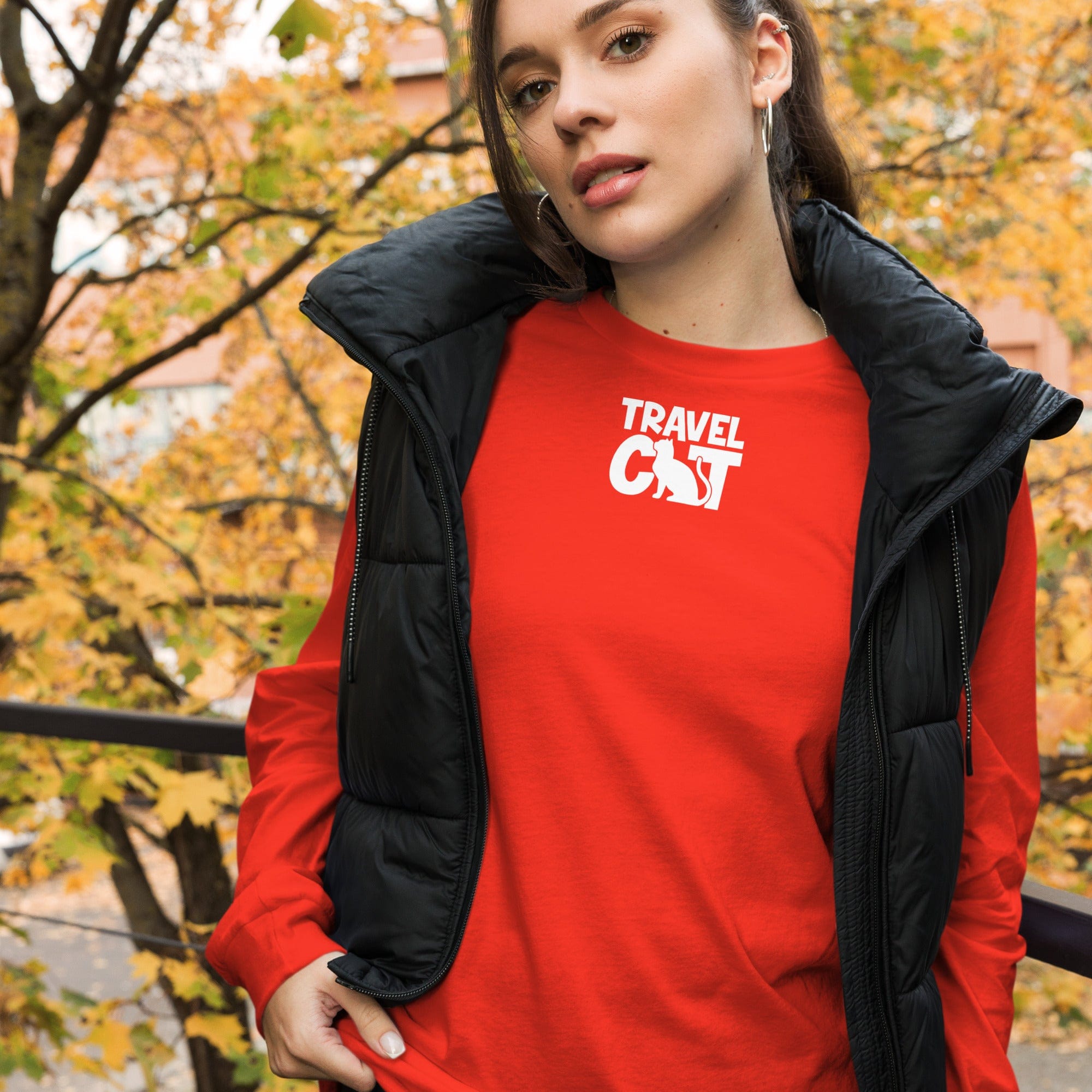 Travel Cat Unisex Long Sleeve Tee - Bella & Canvas