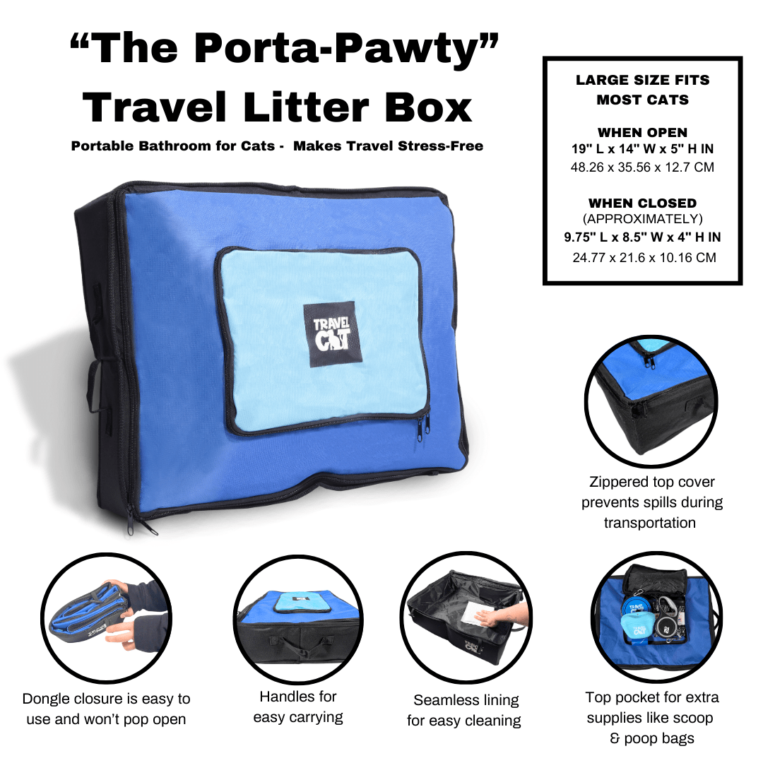 "The Porta-Pawty" Travel Litter Box - Portable Bathroom for Cats