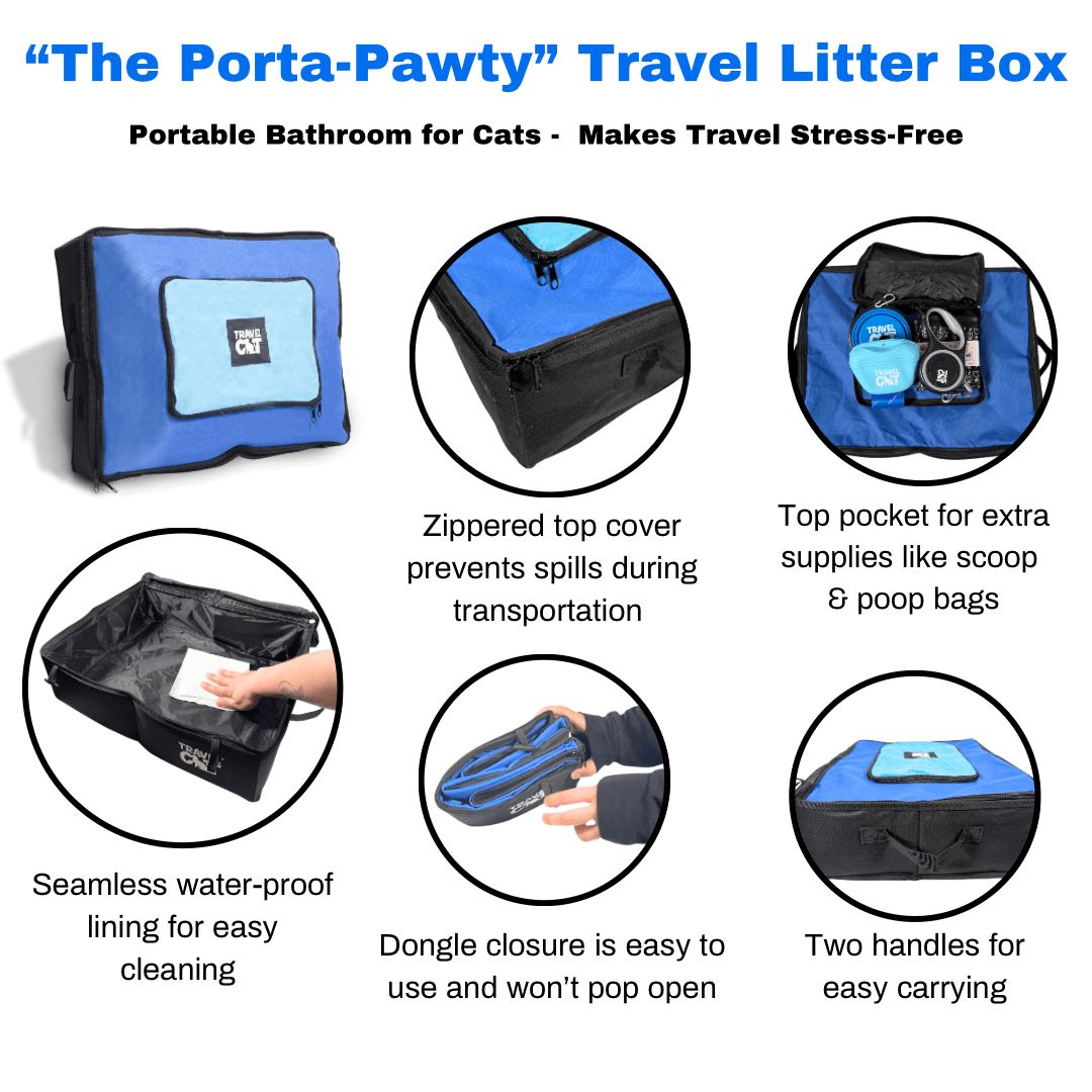 "The Porta-Pawty" Travel Litter Box - Portable Bathroom for Cats