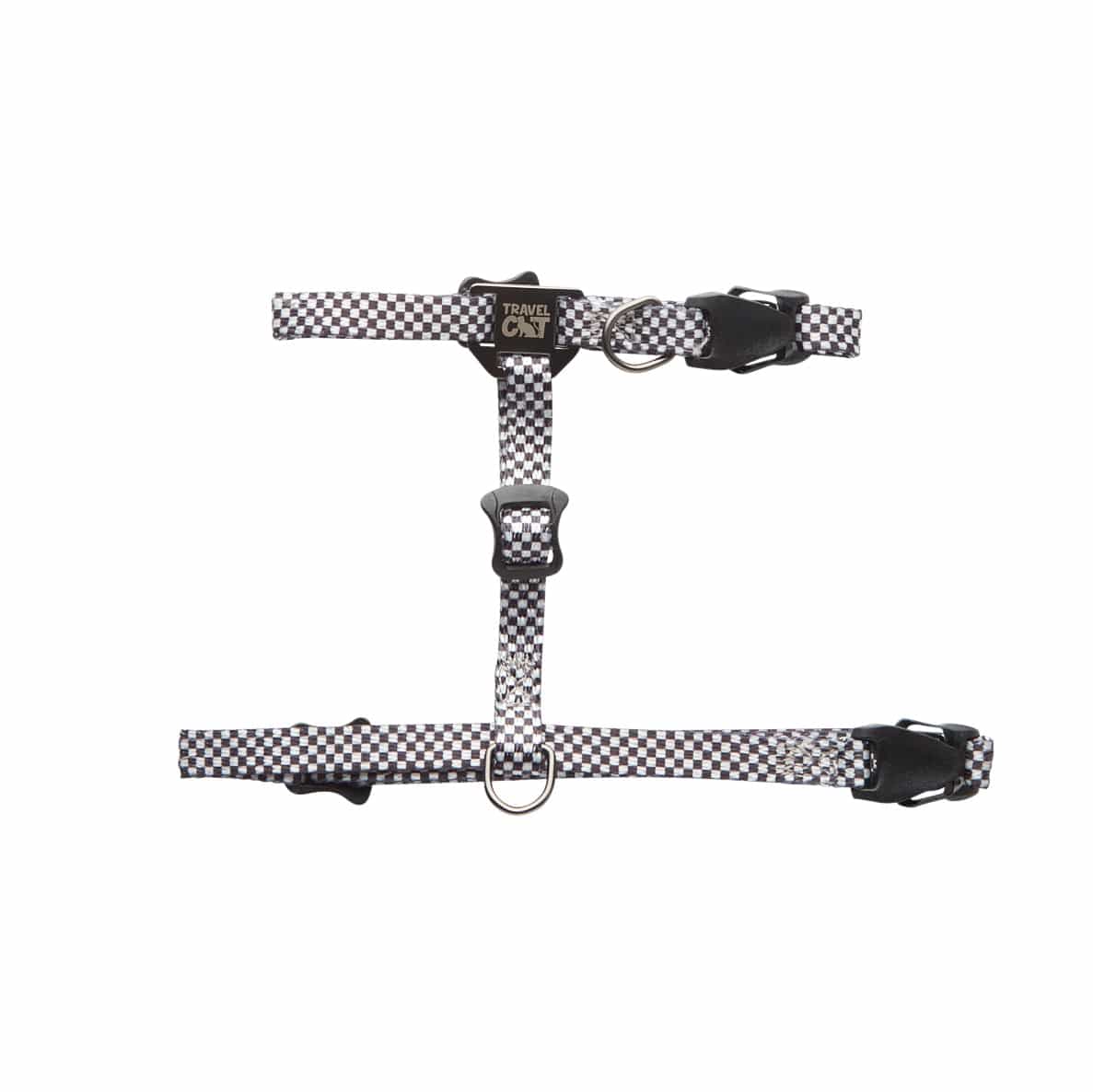 "The Day Tripper" Perfect Adjustable H-Style Cat Harness & Bungee Leash Set - Checkered