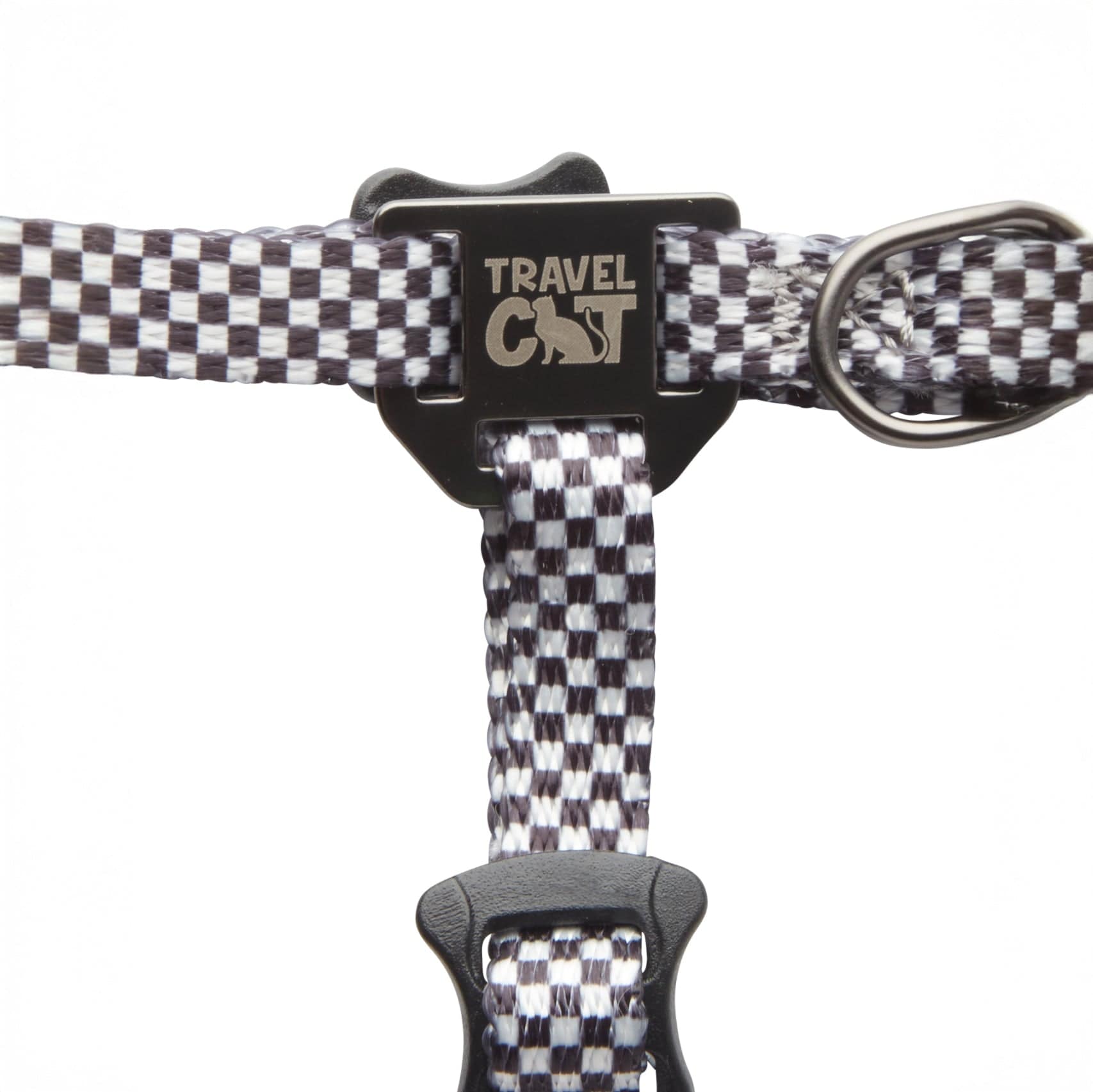 "The Day Tripper" Perfect Adjustable H-Style Cat Harness & Bungee Leash Set - Checkered