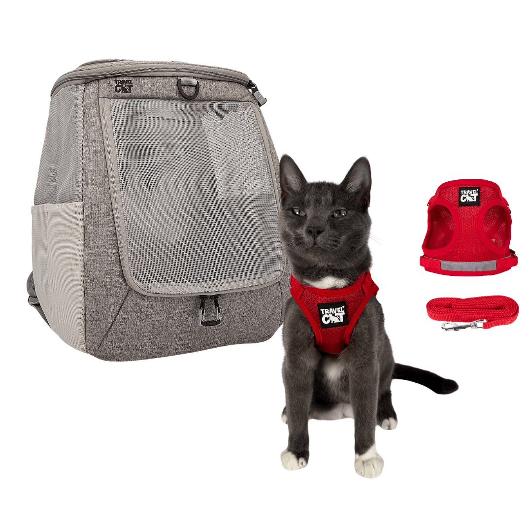 "The Navigator" Cat Backpack & "The True Adventurer" Harness and Leash Set Bundle