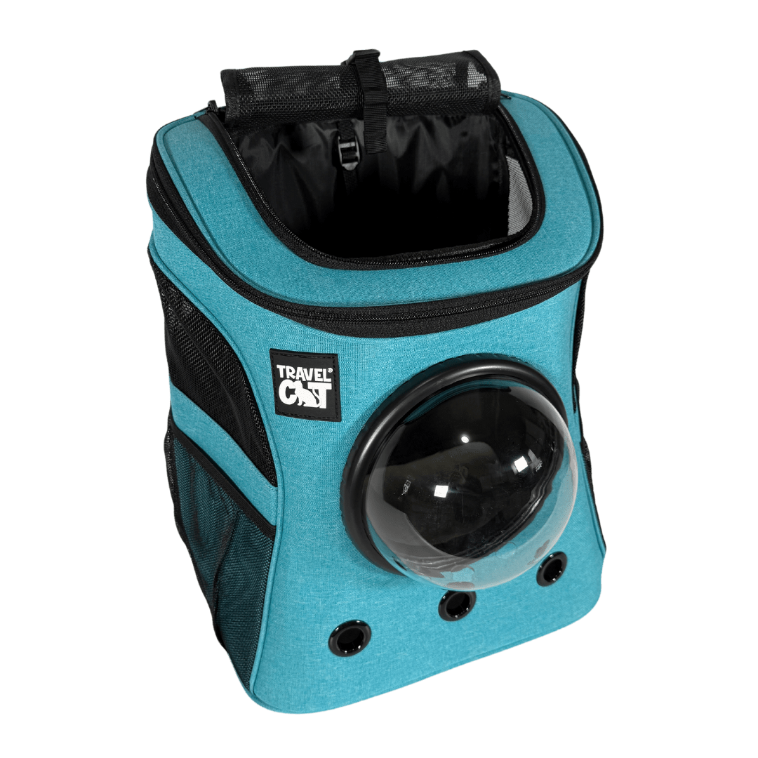 “The Fat Cat” Cat Backpack in Aqua - For Larger Cats