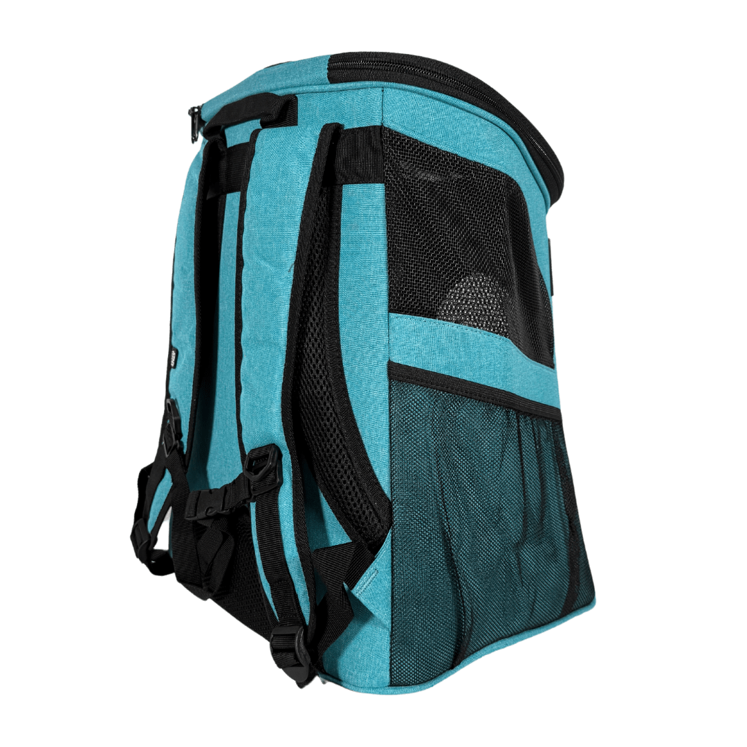 “The Fat Cat” Cat Backpack in Aqua - For Larger Cats