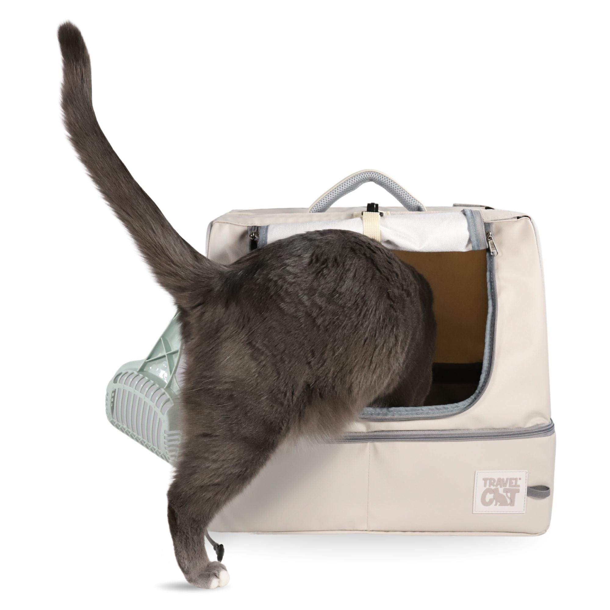 "The Porta-Pawty+" Covered Travel Litter Box - Portable Bathroom for Cats