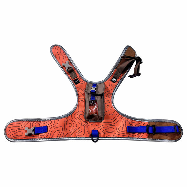 "The Pathfinder" Cat Harness with GPS Tracker Pocket - Powered by Tractive - Orange Sunset