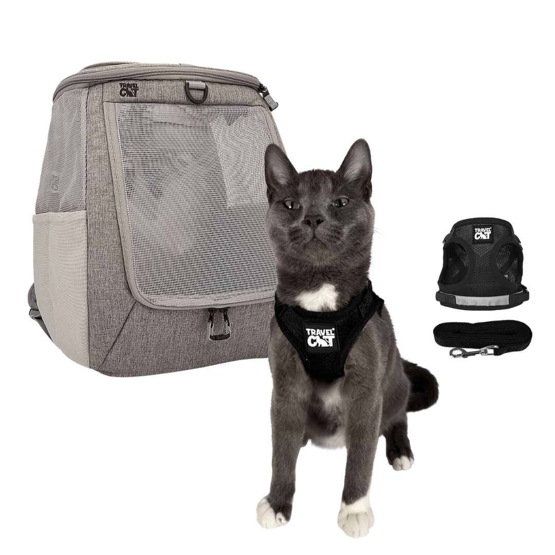 "The Navigator" Cat Backpack & "The True Adventurer" Harness and Leash Set Bundle