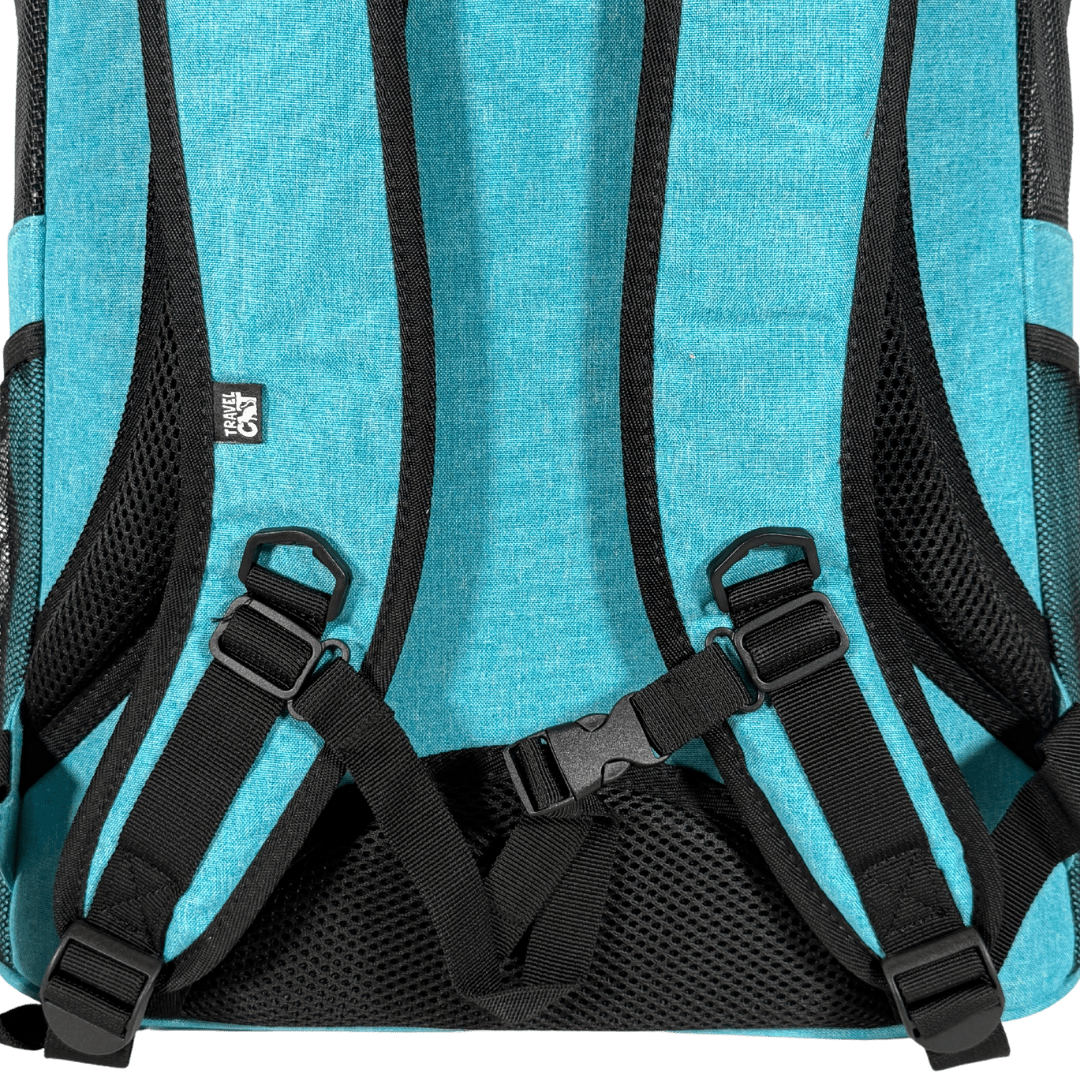 “The Fat Cat” Cat Backpack in Aqua - For Larger Cats