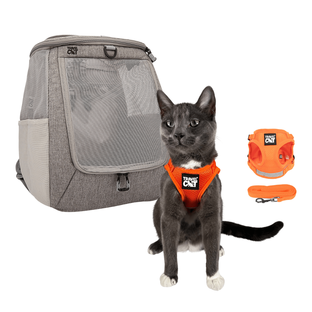 "The Navigator" Cat Backpack & "The True Adventurer" Harness and Leash Set Bundle