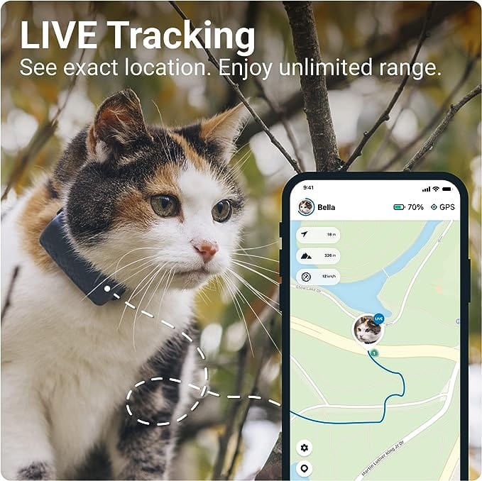 TRACTIVE Cat Mini GPS Tracker Activity Monitor Black