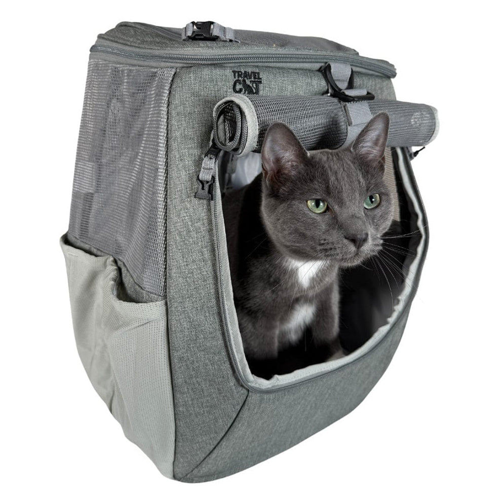 "The Navigator" Convertible Cat Backpack in Heather Grey - For Adventurous Cats and Humans