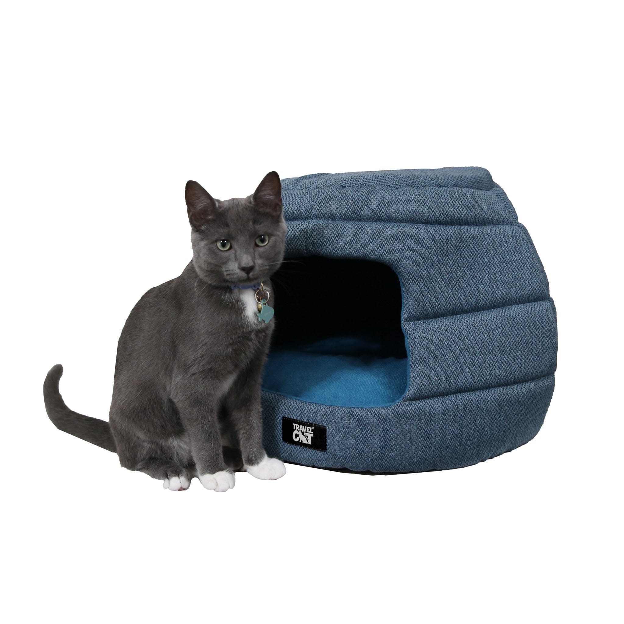 "The Meowbile Home" Convertible Cat Bed & Cave - Blue