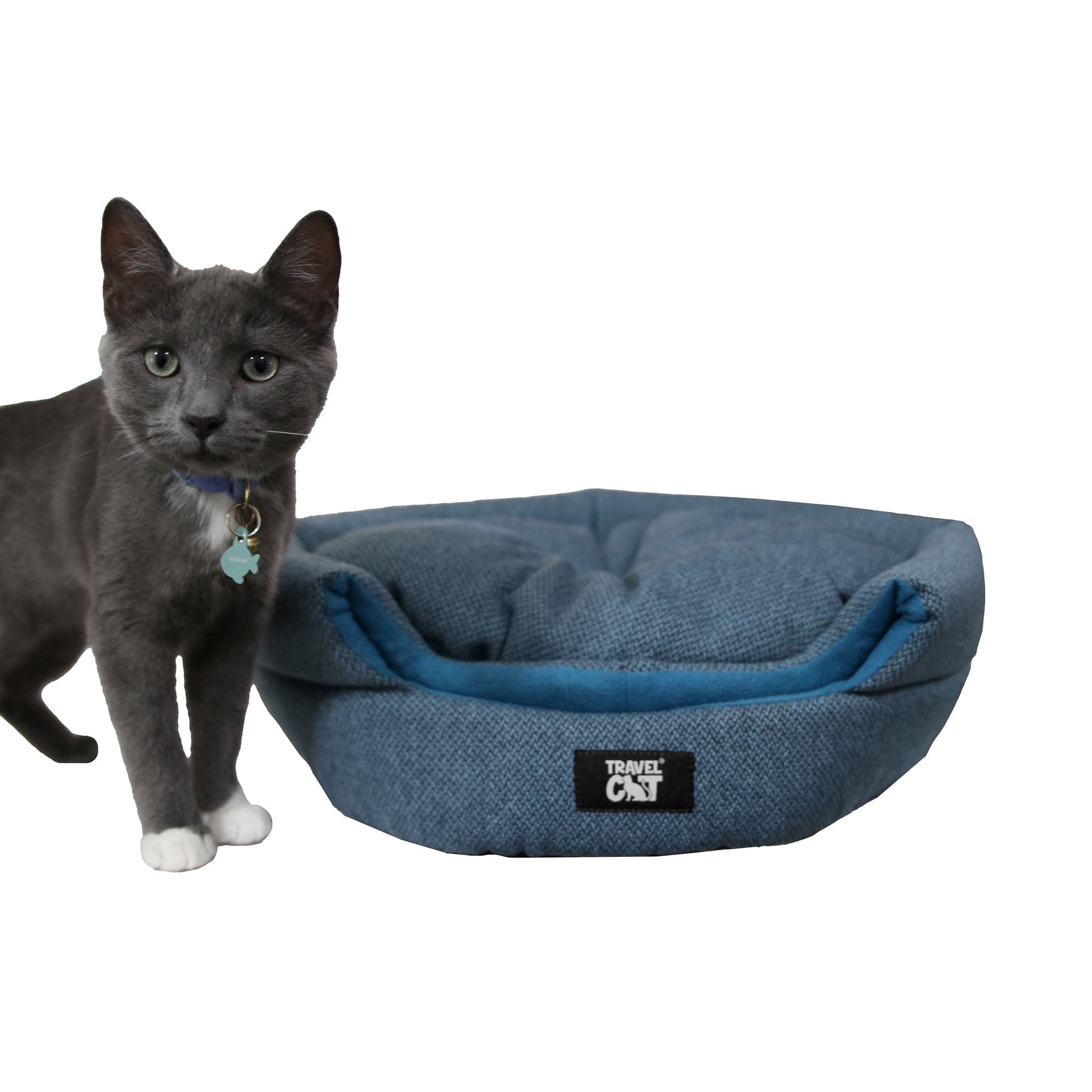 "The Meowbile Home" Convertible Cat Bed & Cave - Blue