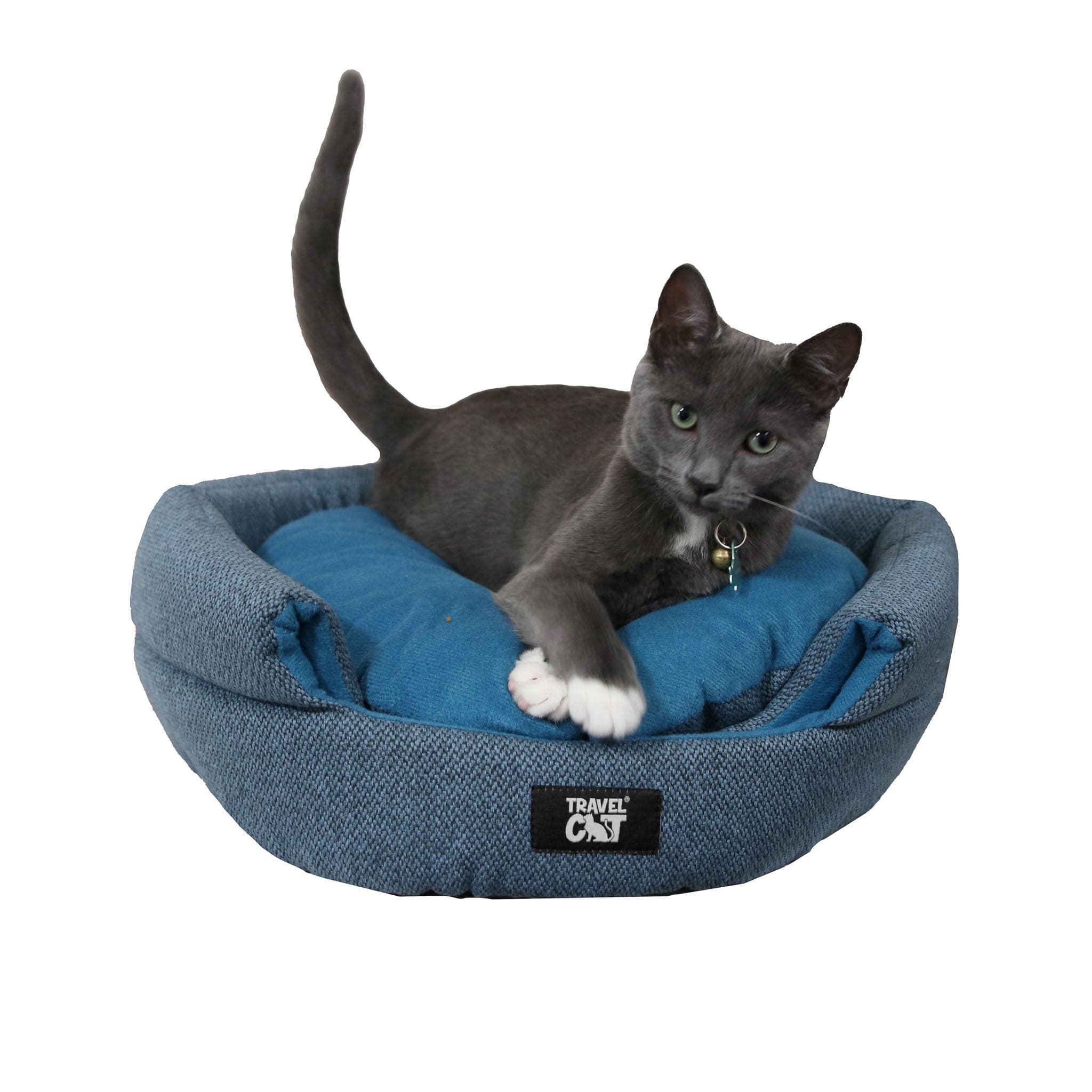 "The Meowbile Home" Convertible Cat Bed & Cave - Blue