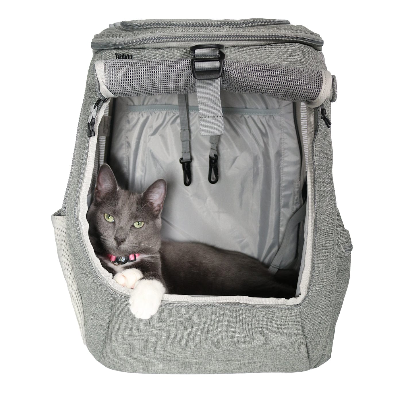 "The Navigator" Convertible Cat Backpack in Heather Grey - For Adventurous Cats and Humans