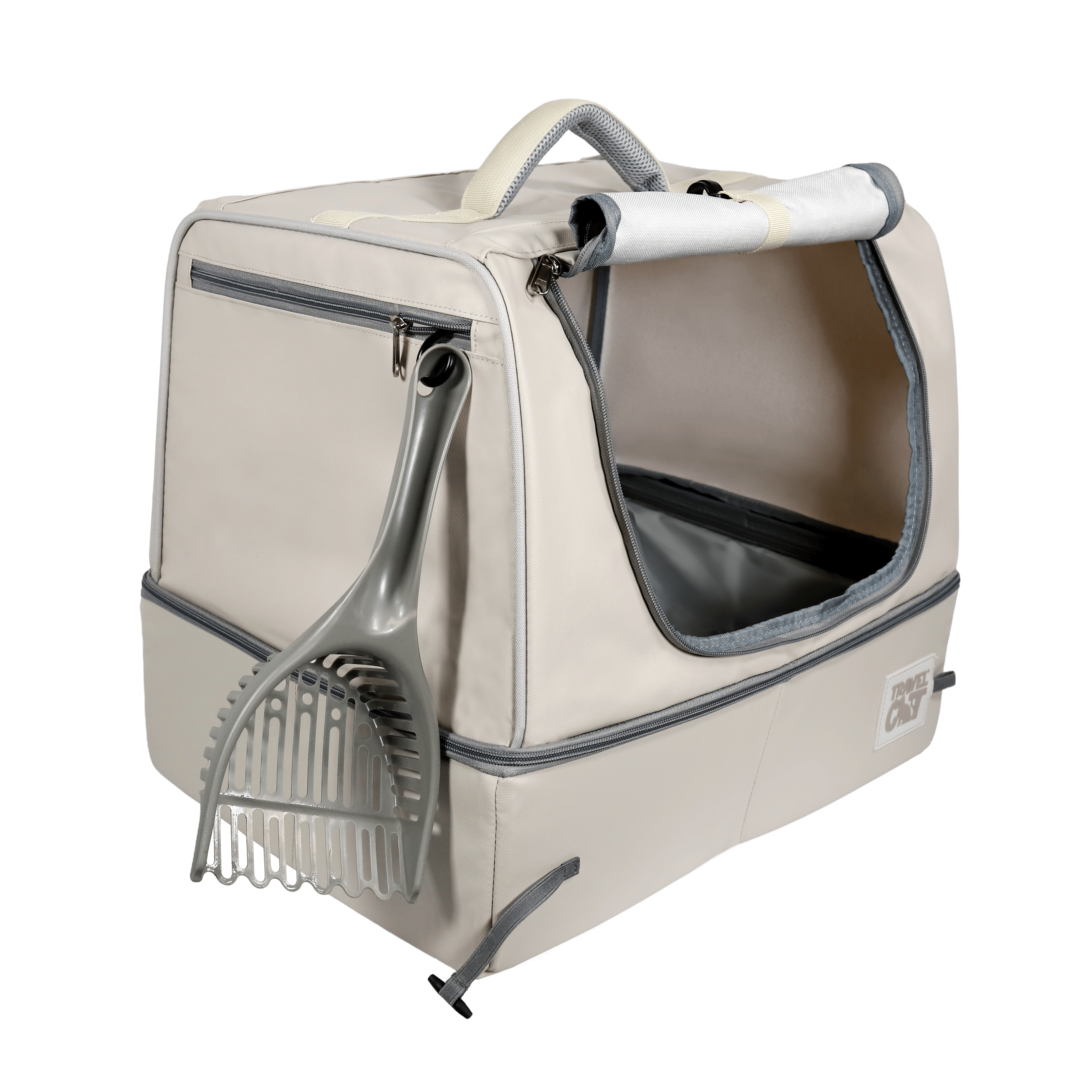 "The Porta-Pawty+" Covered Travel Litter Box - Portable Bathroom for Cats