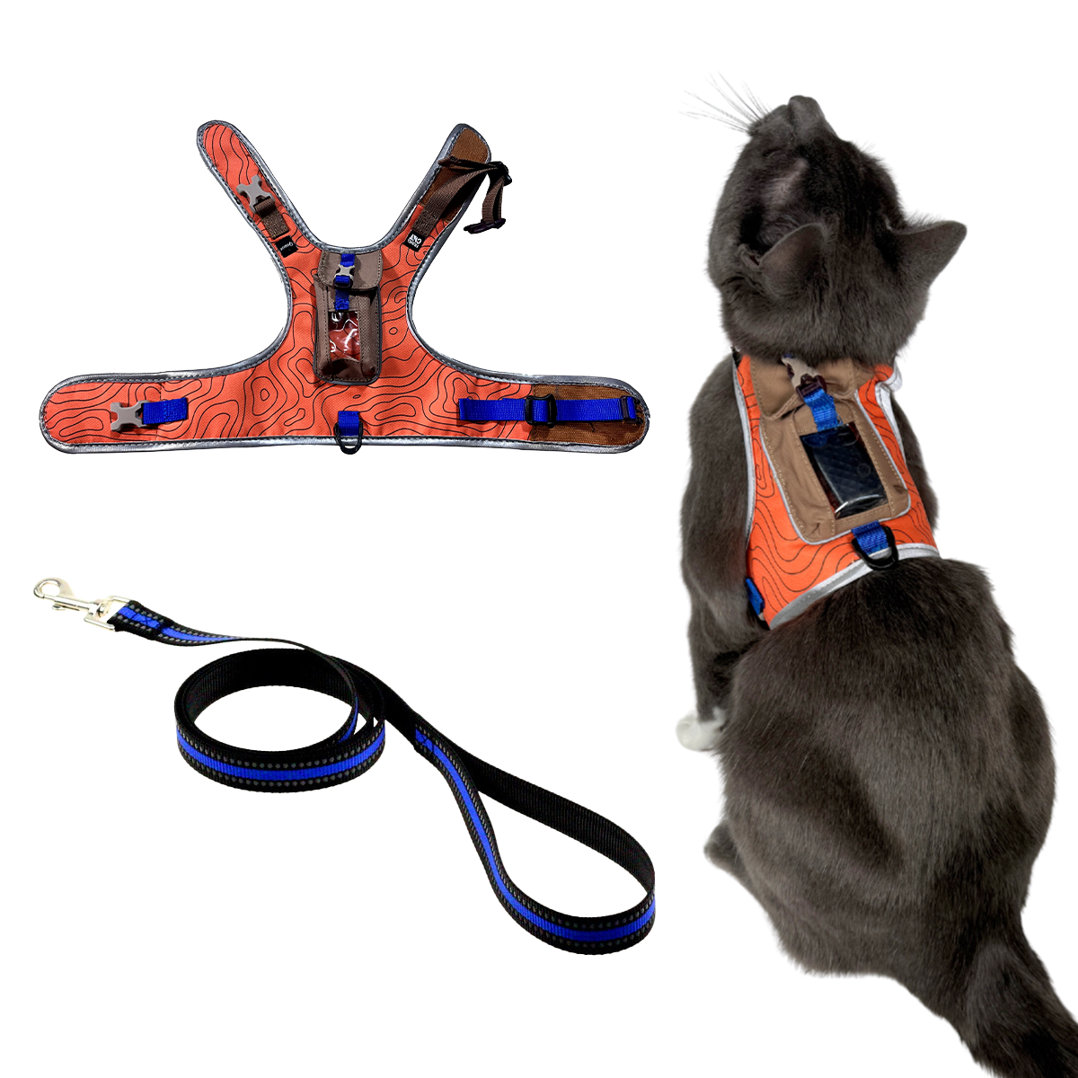 "The Pathfinder" Cat Harness with GPS Tracker Pocket - Powered by Tractive