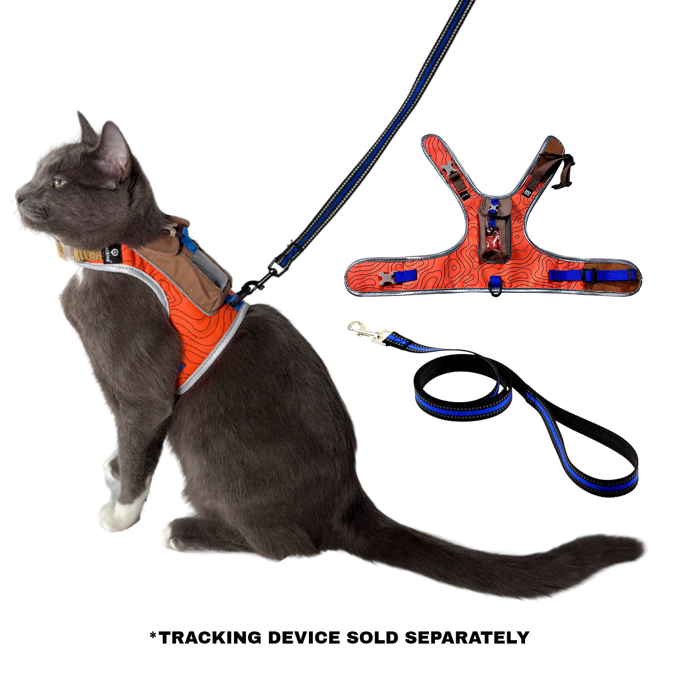 "The Pathfinder" Cat Harness with GPS Tracker Pocket - Powered by Tractive