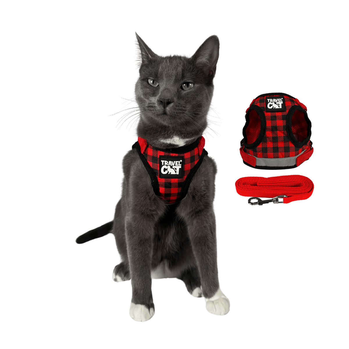 "The Pawsitively Plaid" Limited Edition Buffalo Plaid Cat Harness