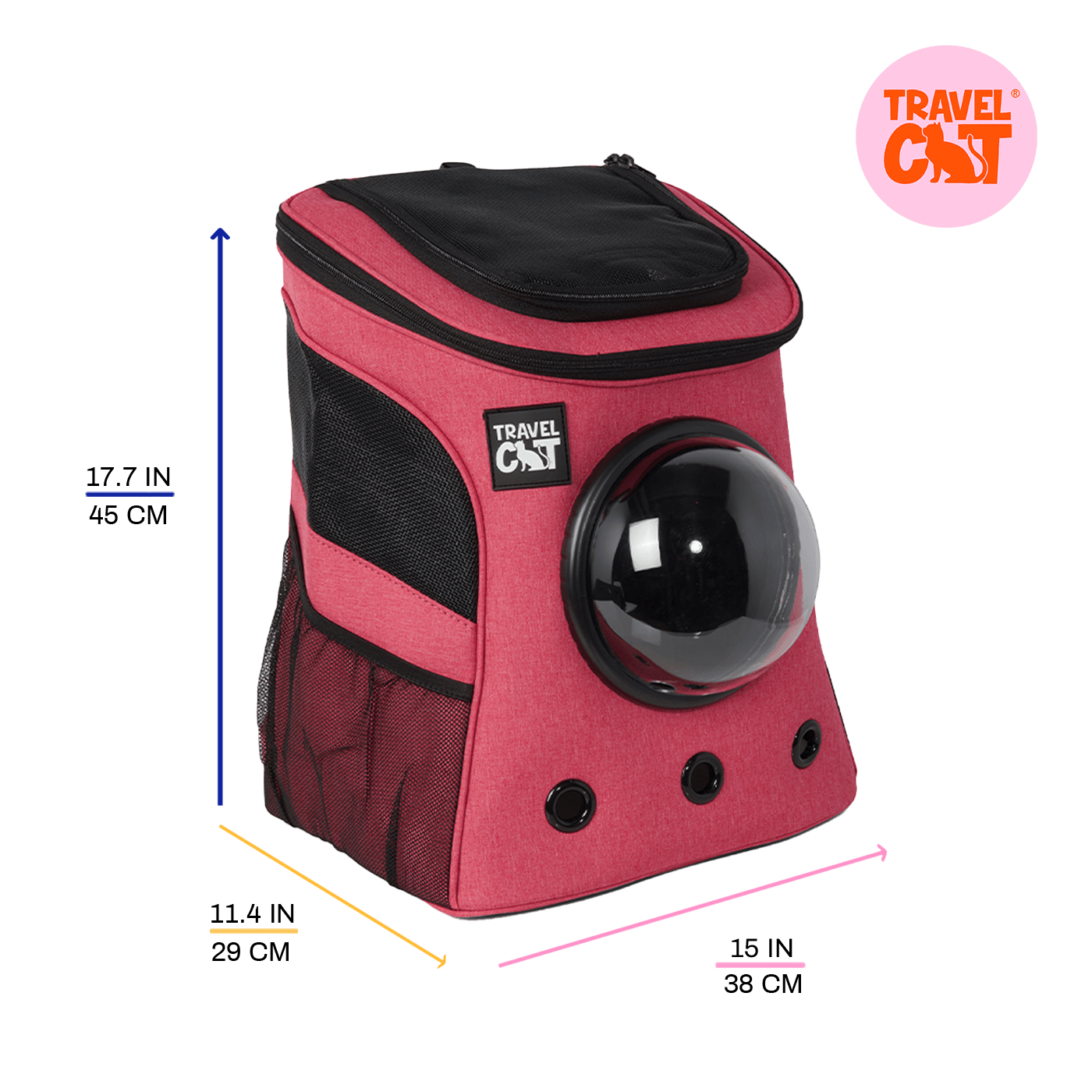 The Fat Cat Cat Backpack in Deep Rose Pink For Larger Cats