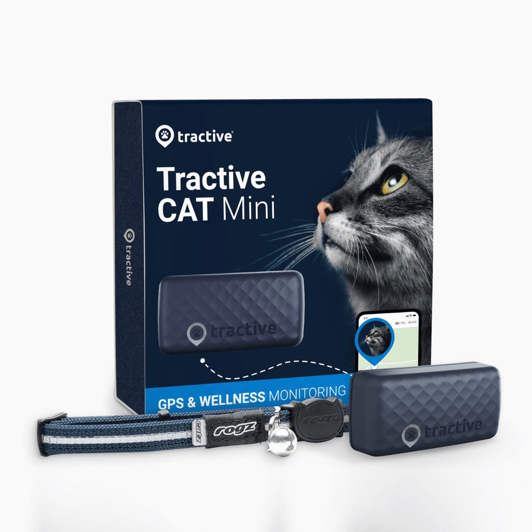 TRACTIVE Cat Mini GPS Tracker Activity Monitor Black