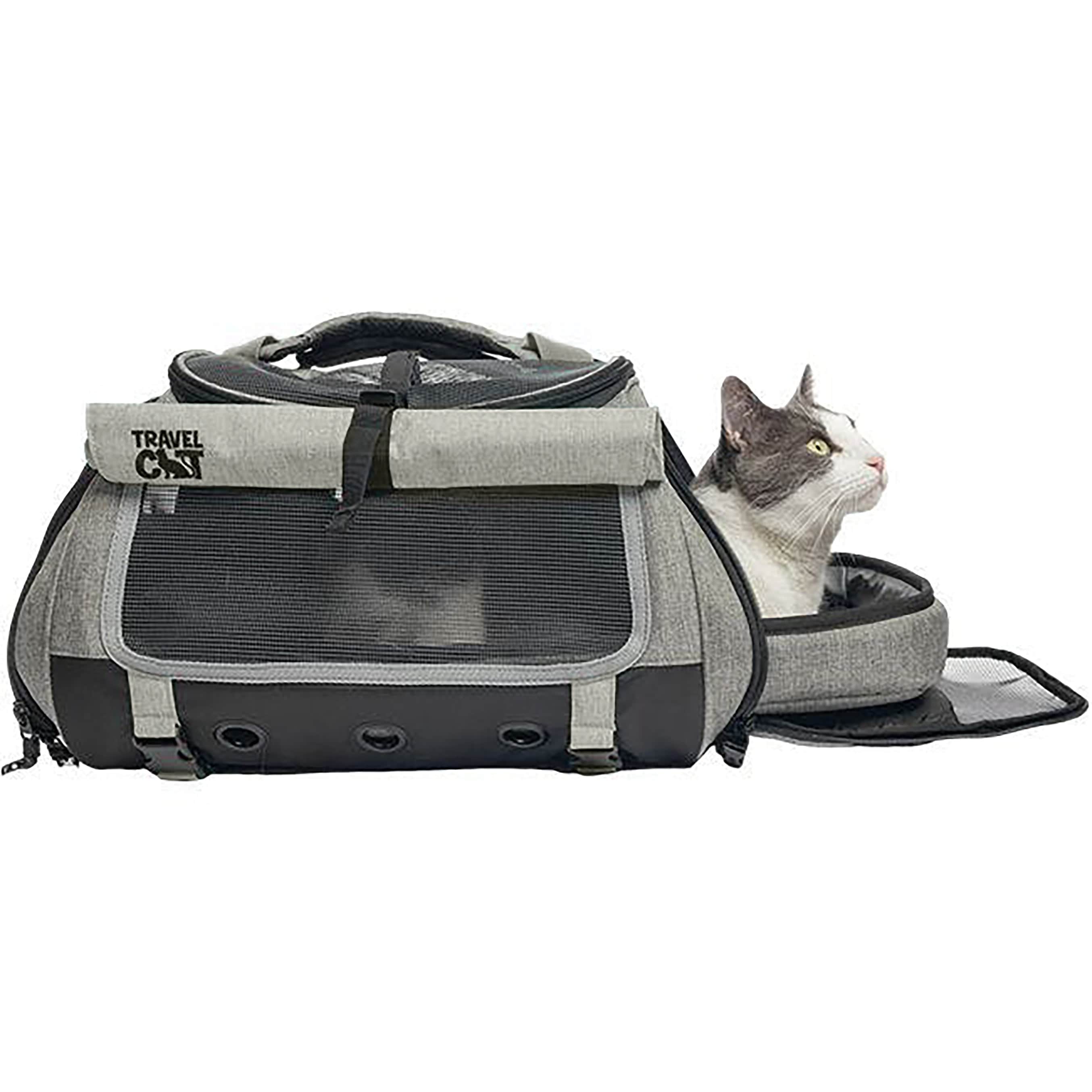 "The Transpurrter" Ultimate Calming Convertible Cat Carrier in Heather Grey