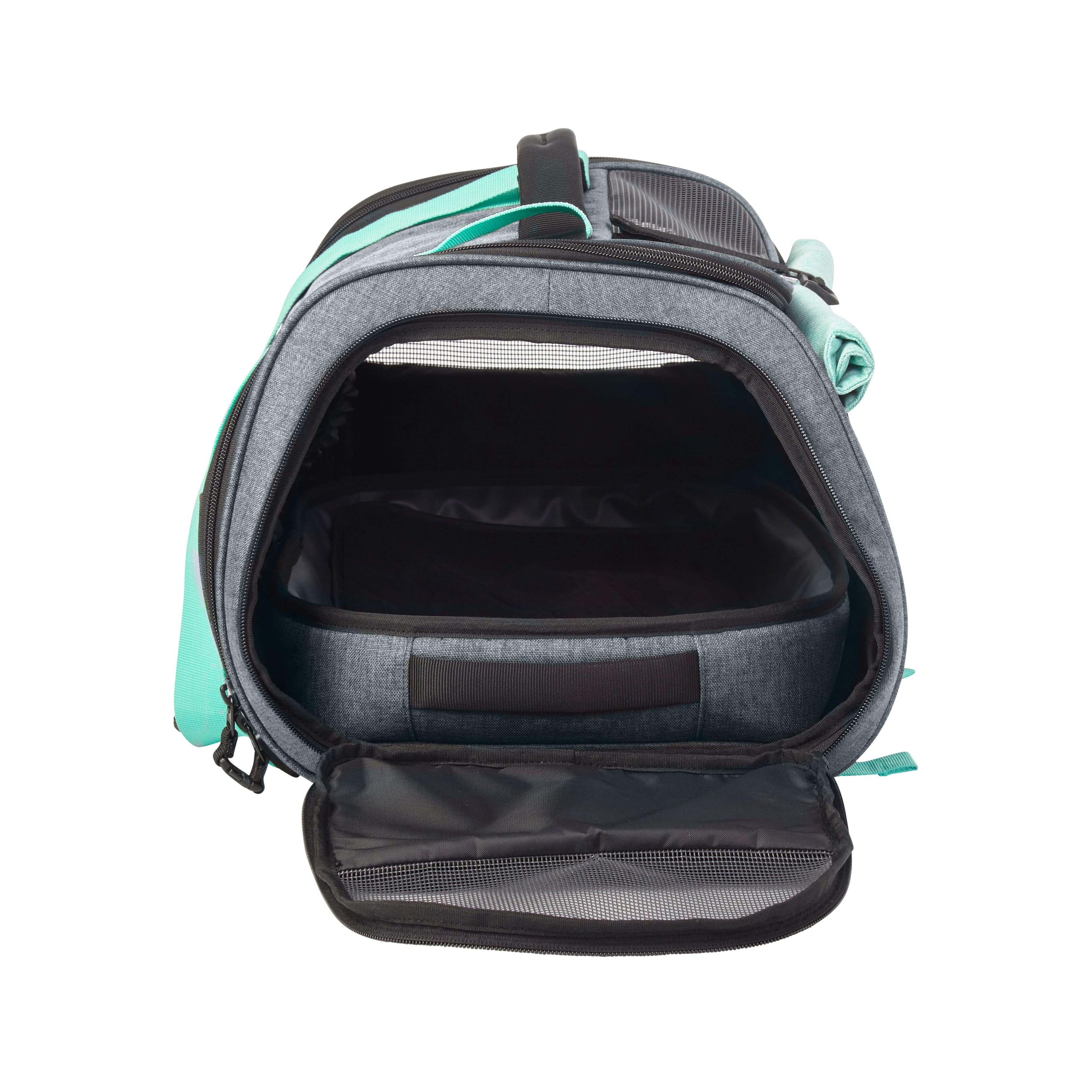 "The Transpurrter" Ultimate Calming Convertible Cat Carrier in Heather Grey and Teal