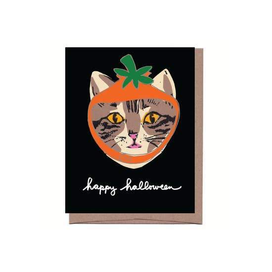 Pumpkin Cat Halloween Card