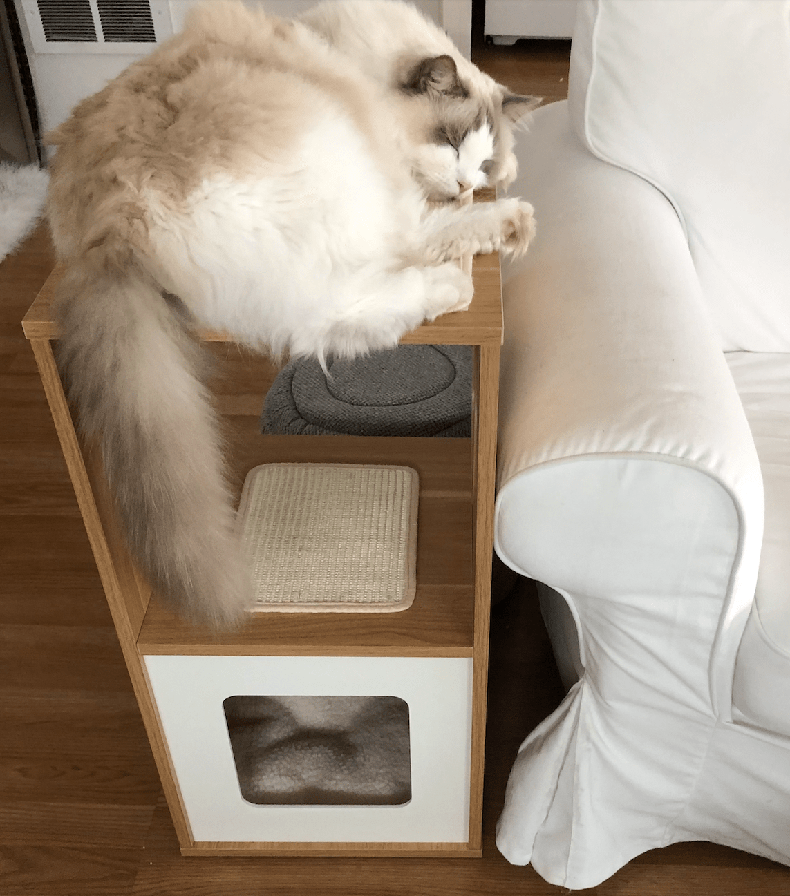 "The Cozy Hideaway" Cat Bed Shelf & Scratcher