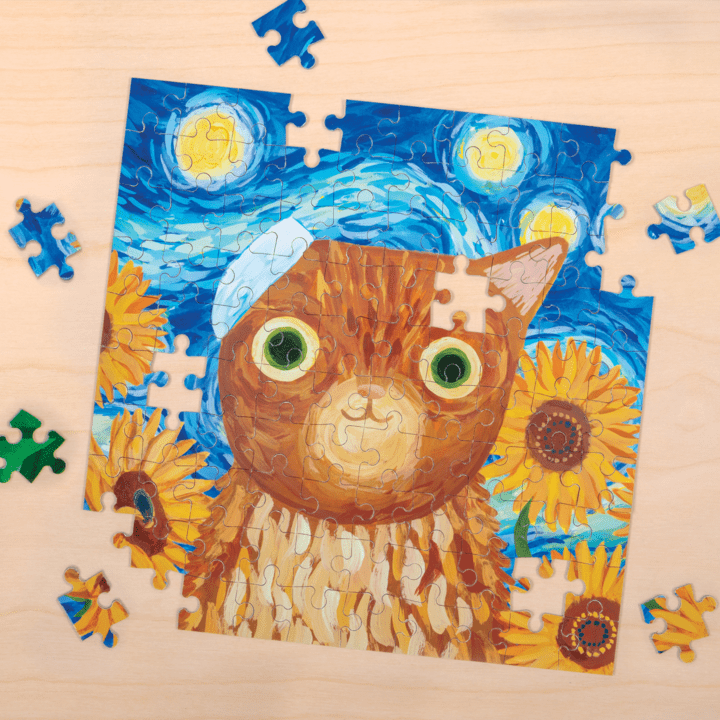 Vincat van Gogh Artsy Cats 100 Piece Puzzle Tin