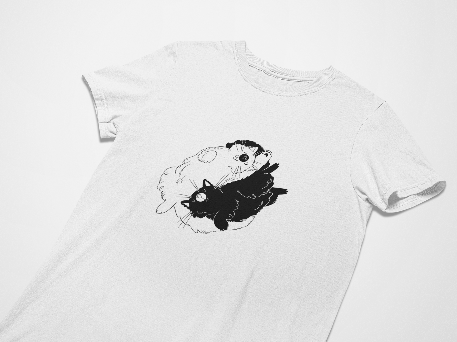 "Ying Yang Cats" - Exclusive Limited Edition Cat Culture Unisex T-Shirt by Niki Waters