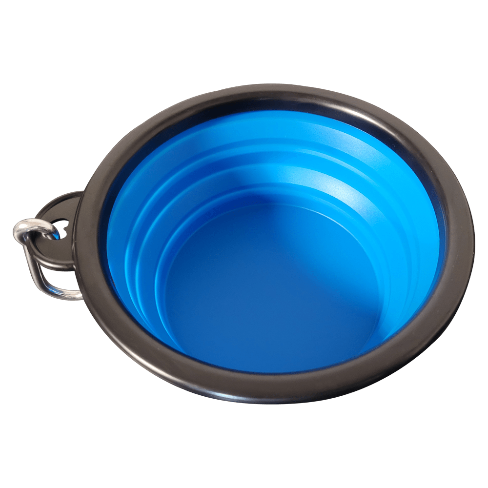 Collapsible Dog Bowl, 2 Pack Collapsible Dog Water Bowls for Cats Dogs, Portable Pet Feeding Watering Dish for Walking (Small, Blue+Green)