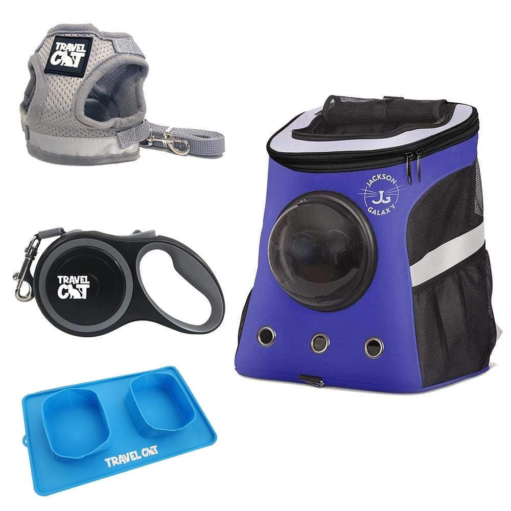 "The Complete Jackson Galaxy Cat Backpack" Bundle: Backpack, Harness, Leash, Retractable Leash, Travel Buddy