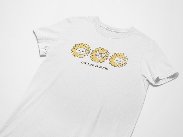 "Cat Life is Good" - Exclusive Limited Edition Cat Culture Unisex T-Shirt by Megan Lynn Kott